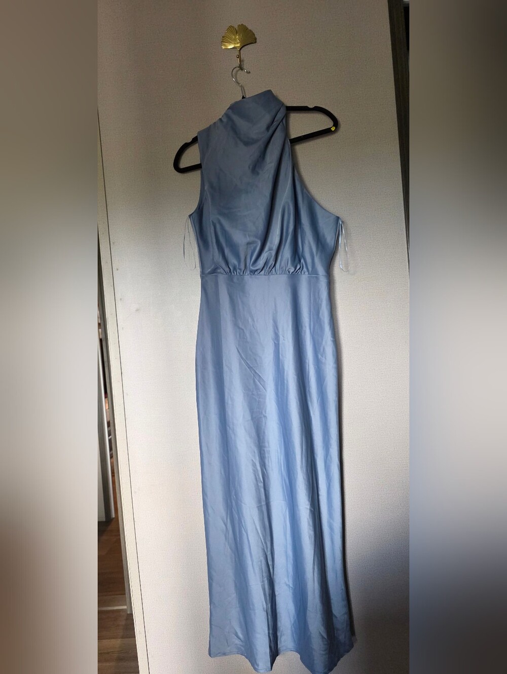 New York & Company Light Blue Satin Maxi Dress - Picture 3 of 5